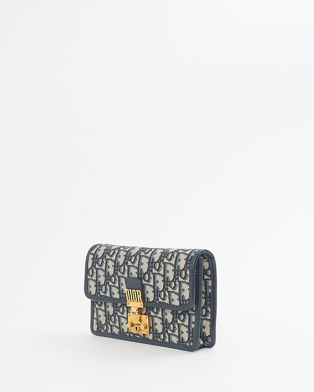Dior Blue Oblique Canvas DiorAddict Wallet on Chain