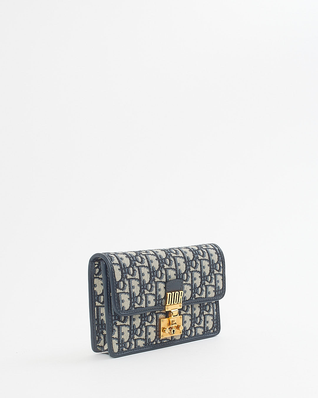 Dior Blue Oblique Canvas DiorAddict Wallet on Chain