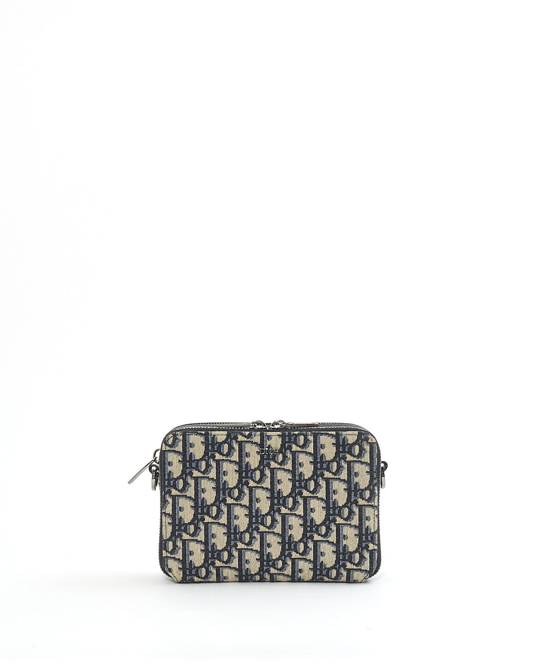 Dior Beige/Navy Oblique Pouch with Shoulder Strap Crossbody
