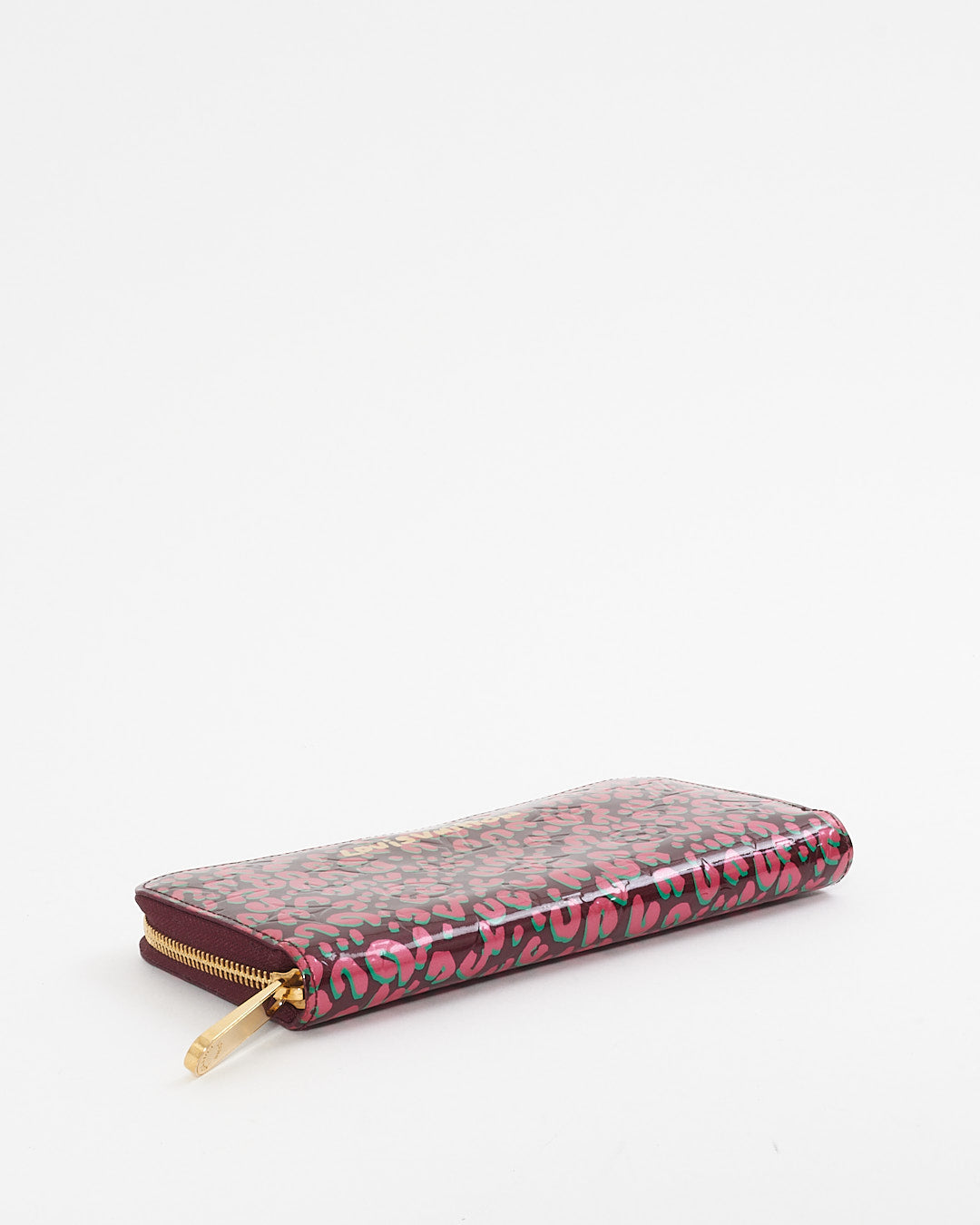 Louis Vuitton Pink Monogram Vernis Leopard Long Zippy Wallet