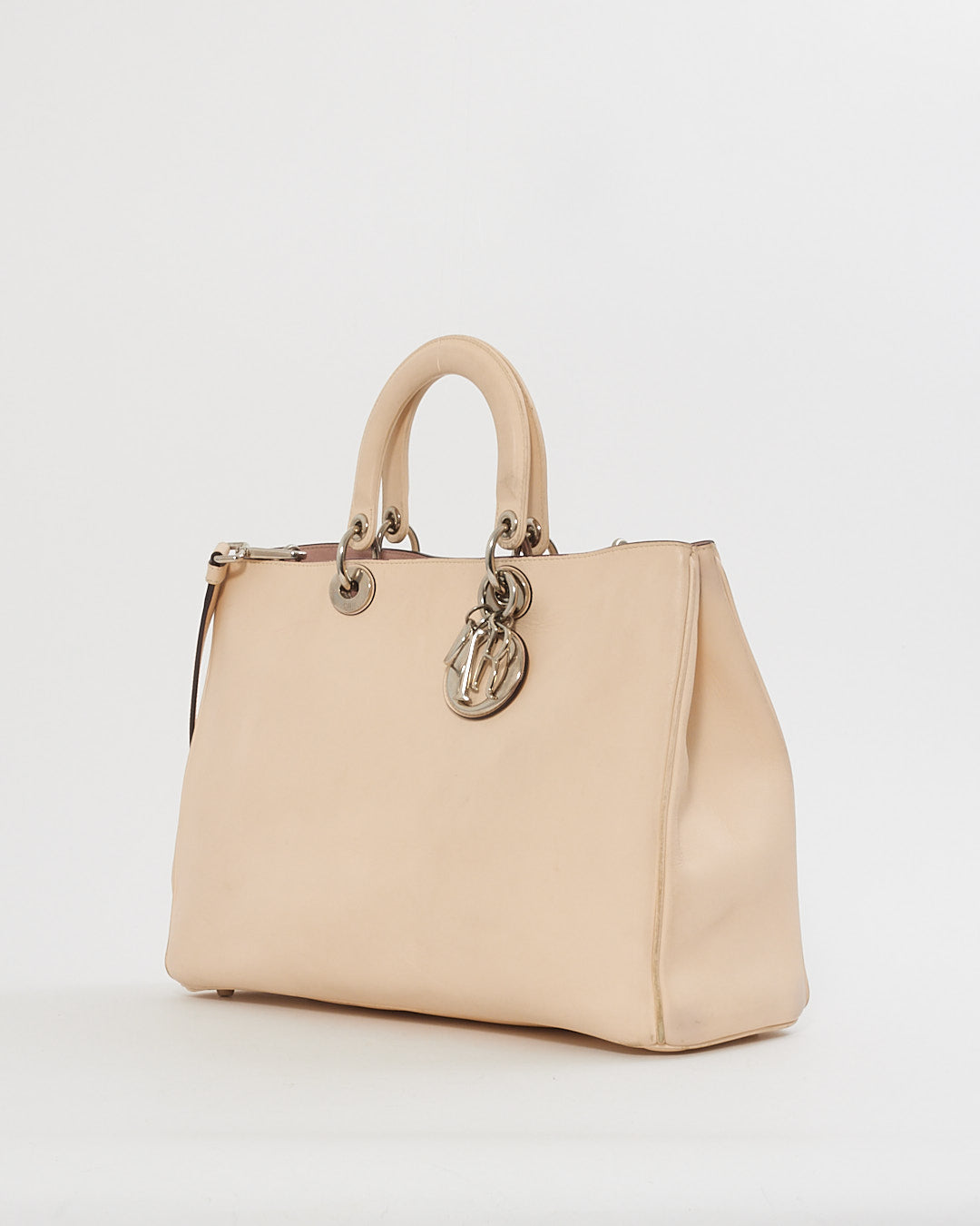 Dior White Leather Diorissimo Tote - with strap