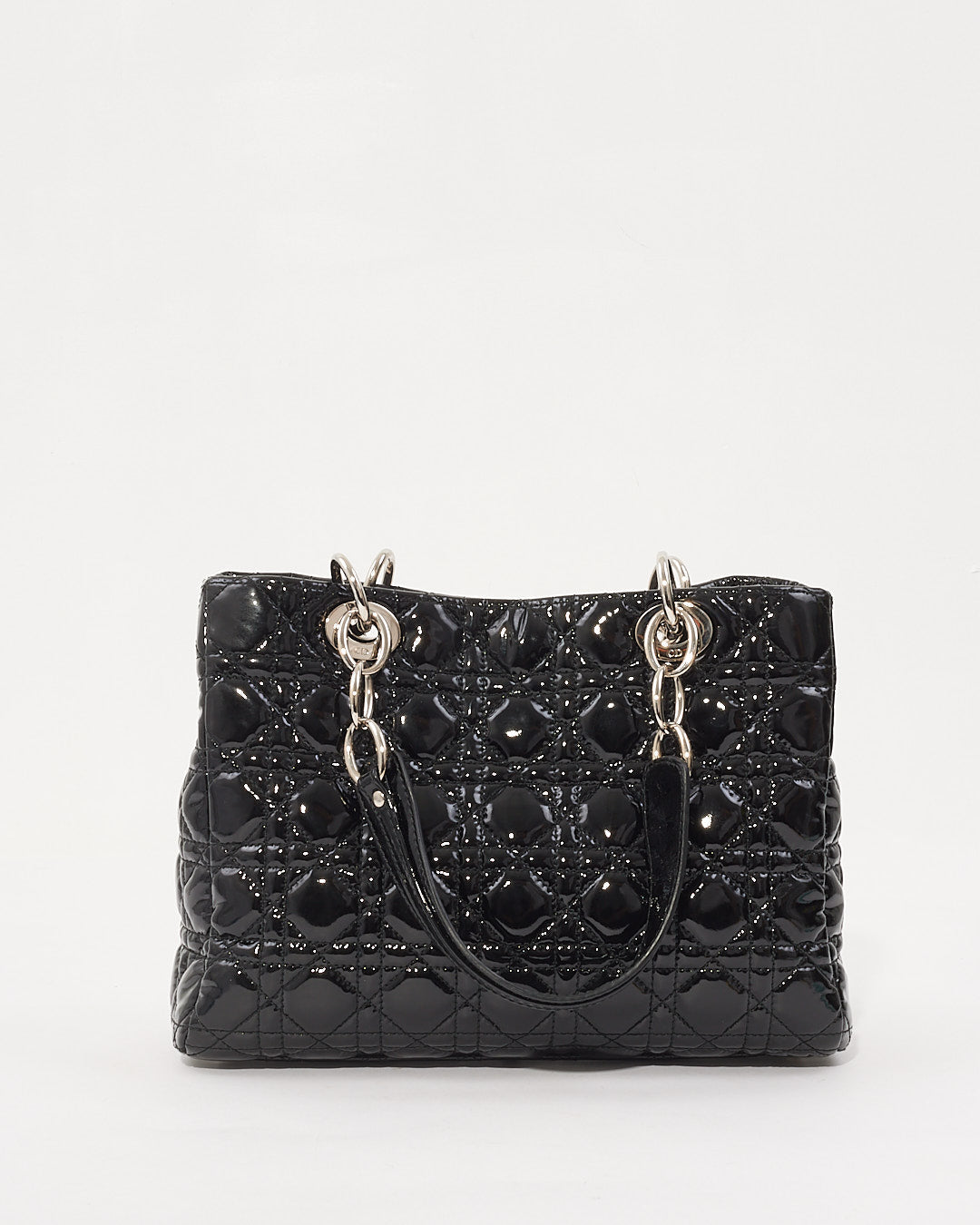 Dior Black Patent Leather Cannage Tote