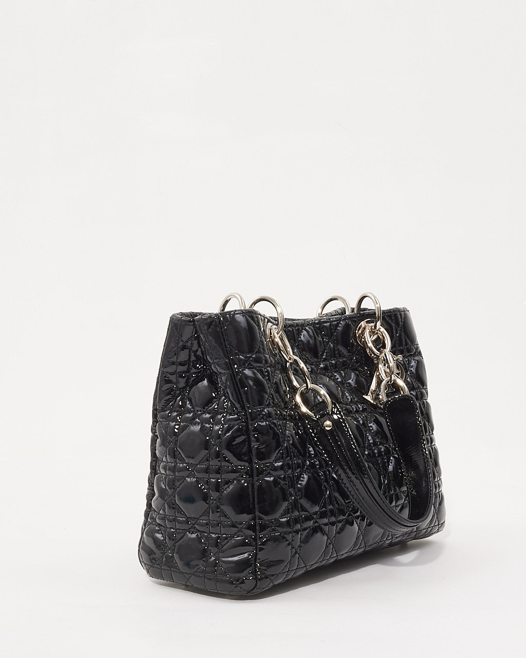 Dior Black Patent Leather Cannage Tote