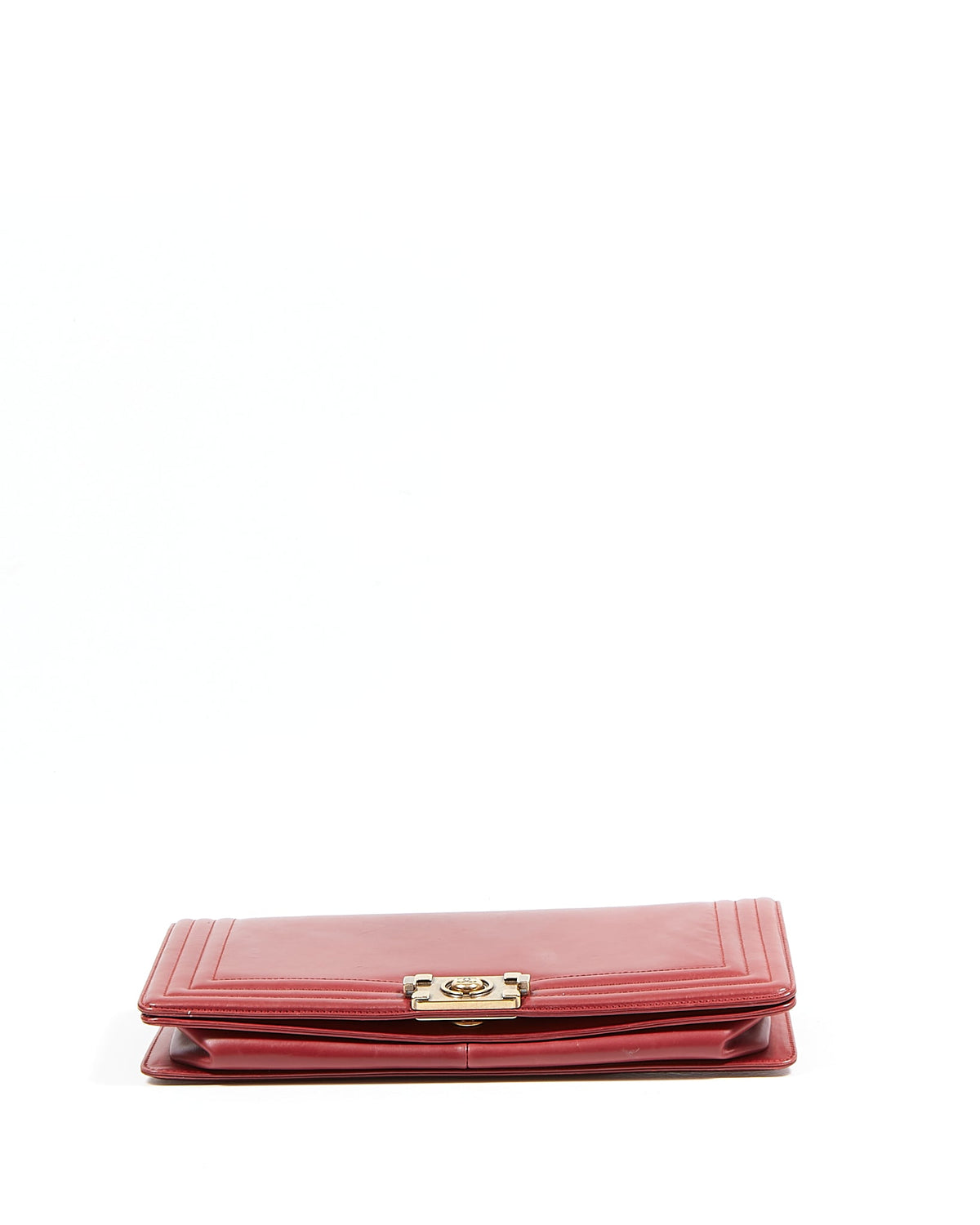 Chanel Wine Red Lambskin Boy Clutch