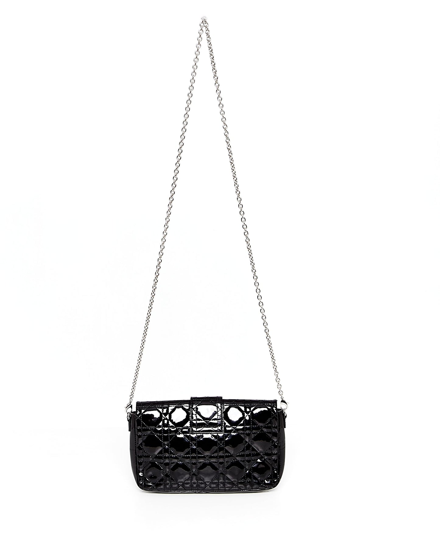 Dior Black Patent Leather Cannage Miss Promenade Wallet On Chain Bag