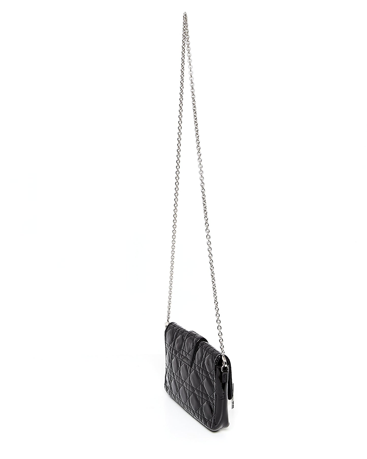 Dior Black Patent Leather Cannage Miss Promenade Wallet On Chain Bag