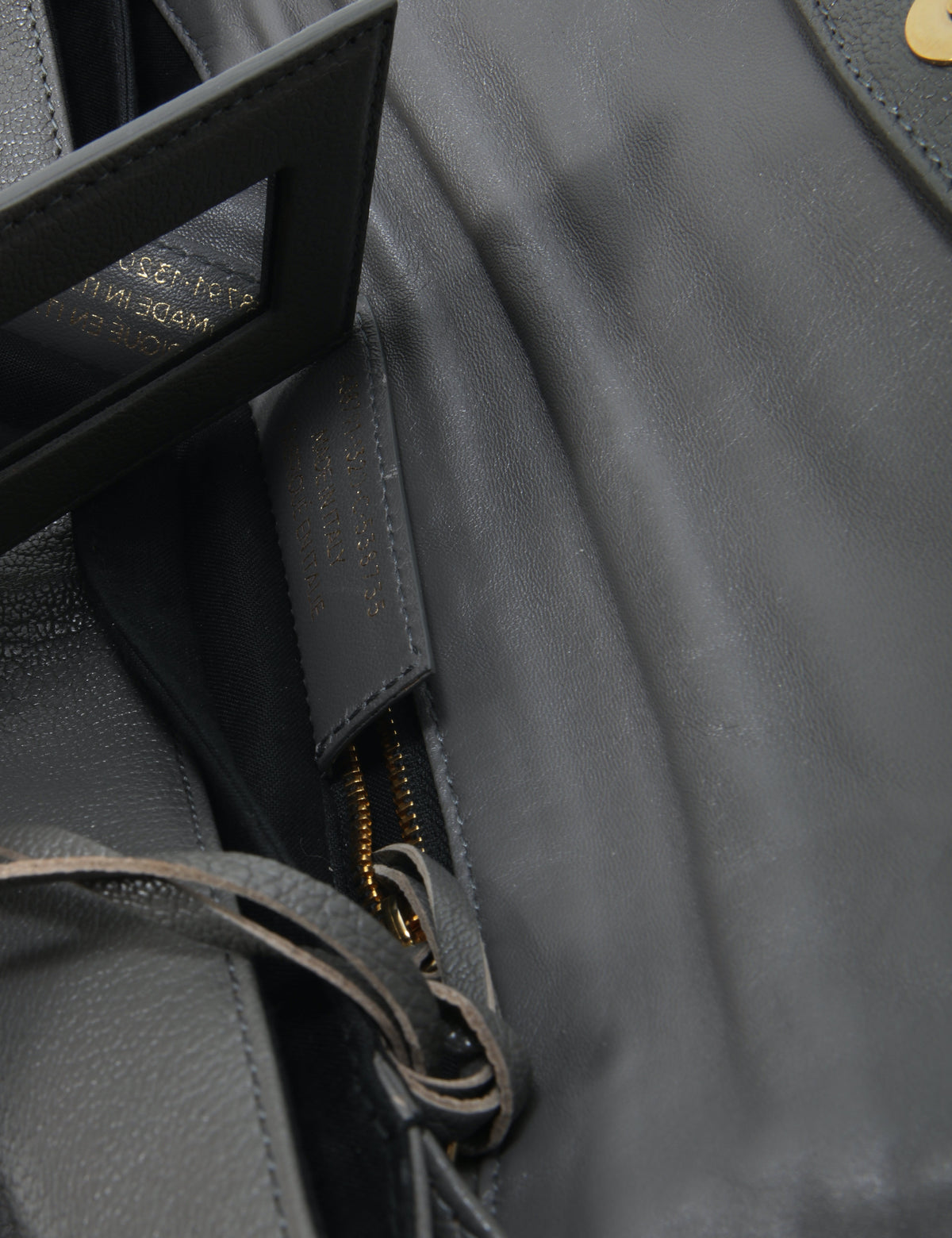 Balenciaga Grey Leather Motocross Metallic Edge Envelope Clutch