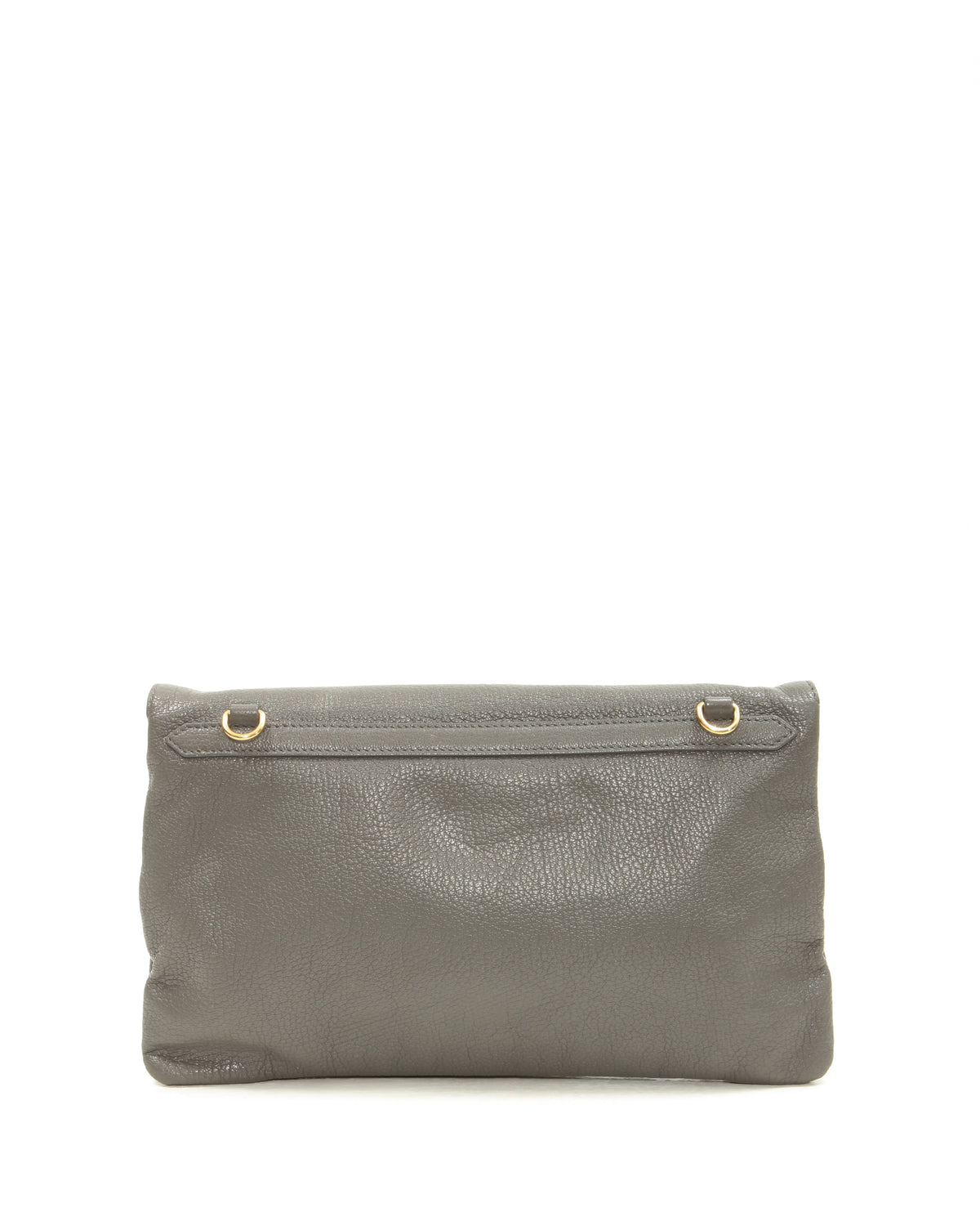 Balenciaga Grey Leather Motocross Metallic Edge Envelope Clutch