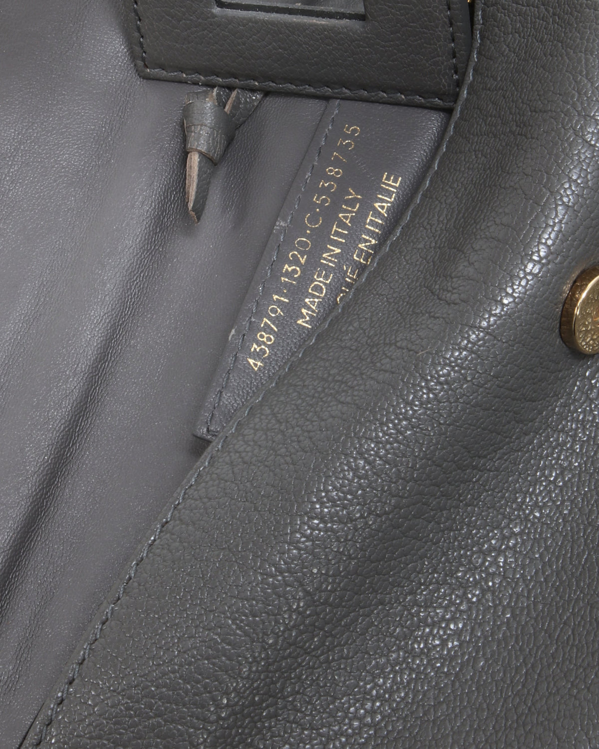 Balenciaga Grey Leather Motocross Metallic Edge Envelope Clutch