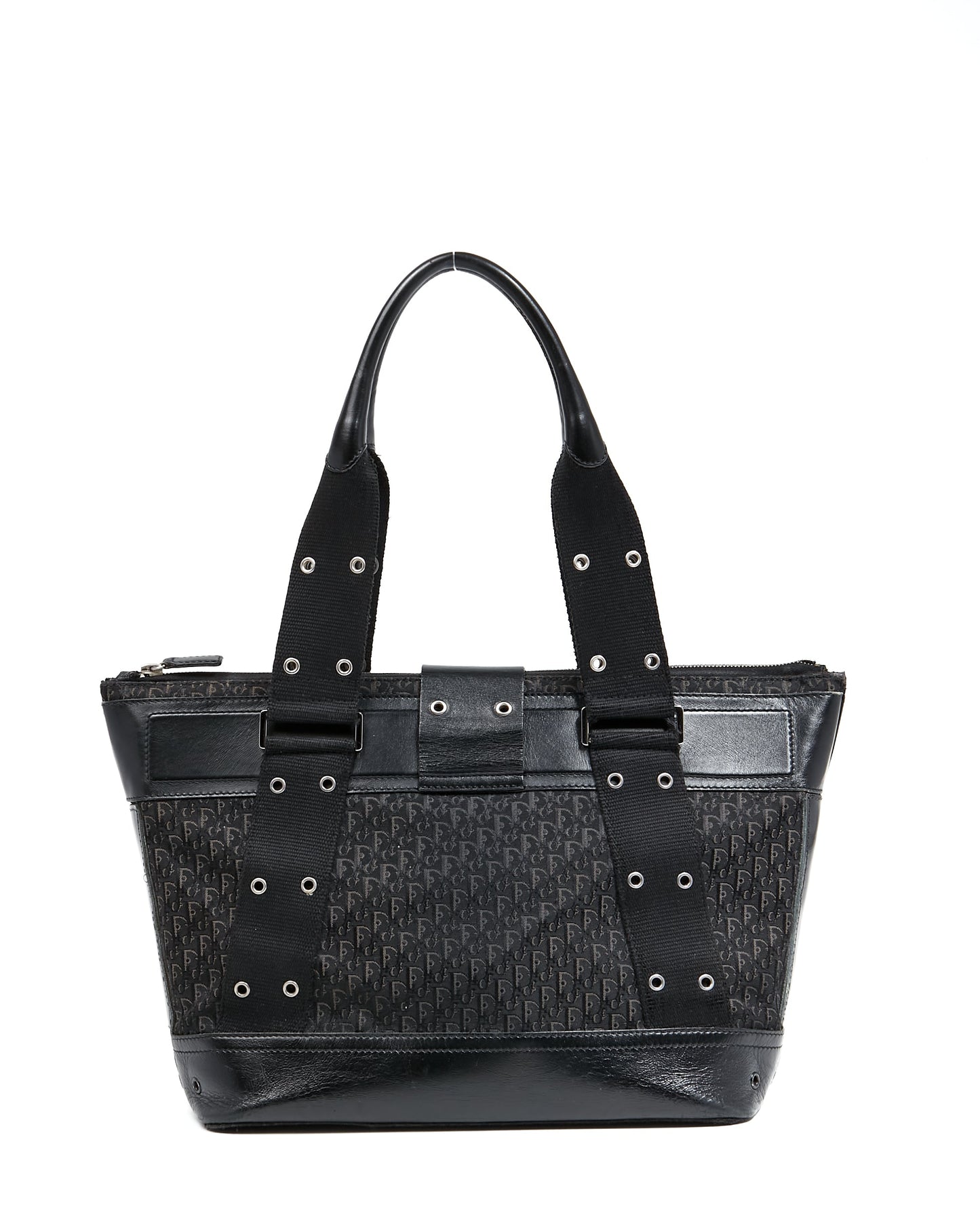 Dior Vintage Black Trotter Street Chic Top Handle Tote Bag