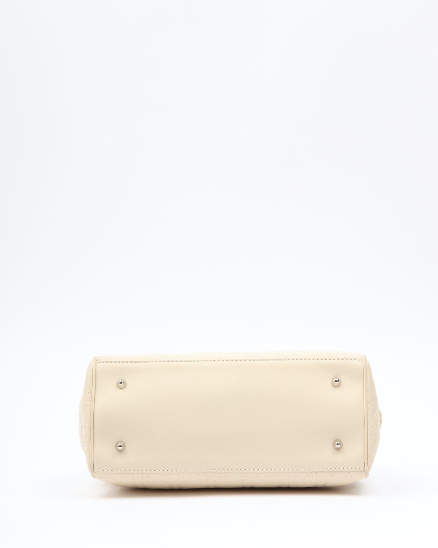 Dior Cream Leather Cannage Top Handle Bag