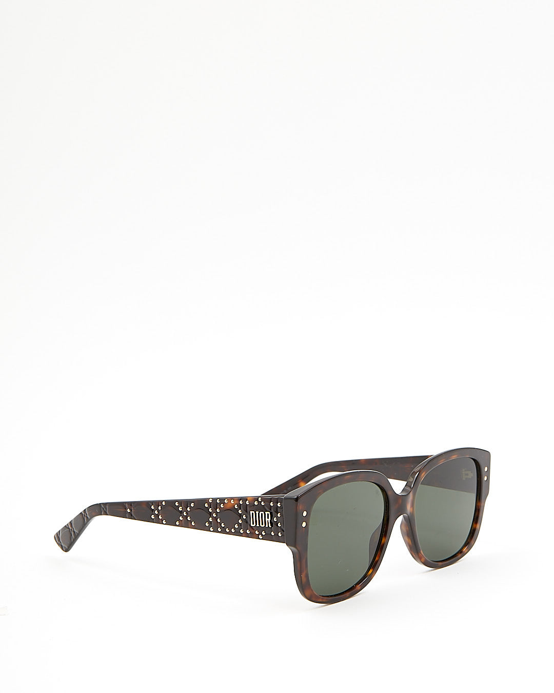Dior Brown Tortoise Cannage Studded LadyDiorStuds Sunglasses