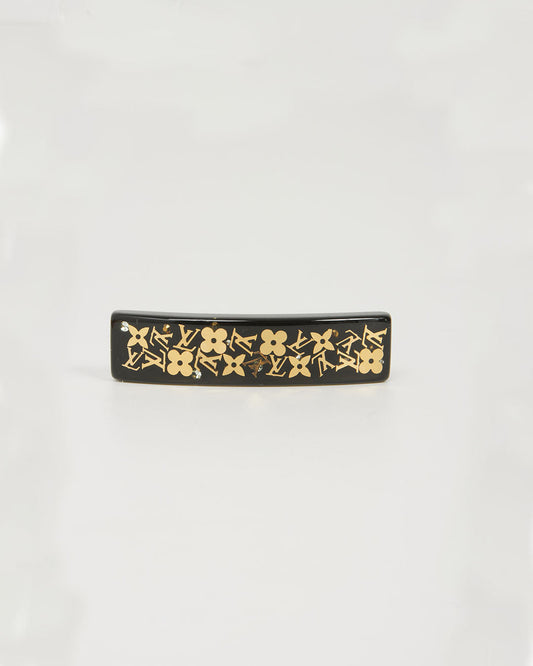 Louis Vuitton Black Monogram Inclusion Barrette Hair Clip