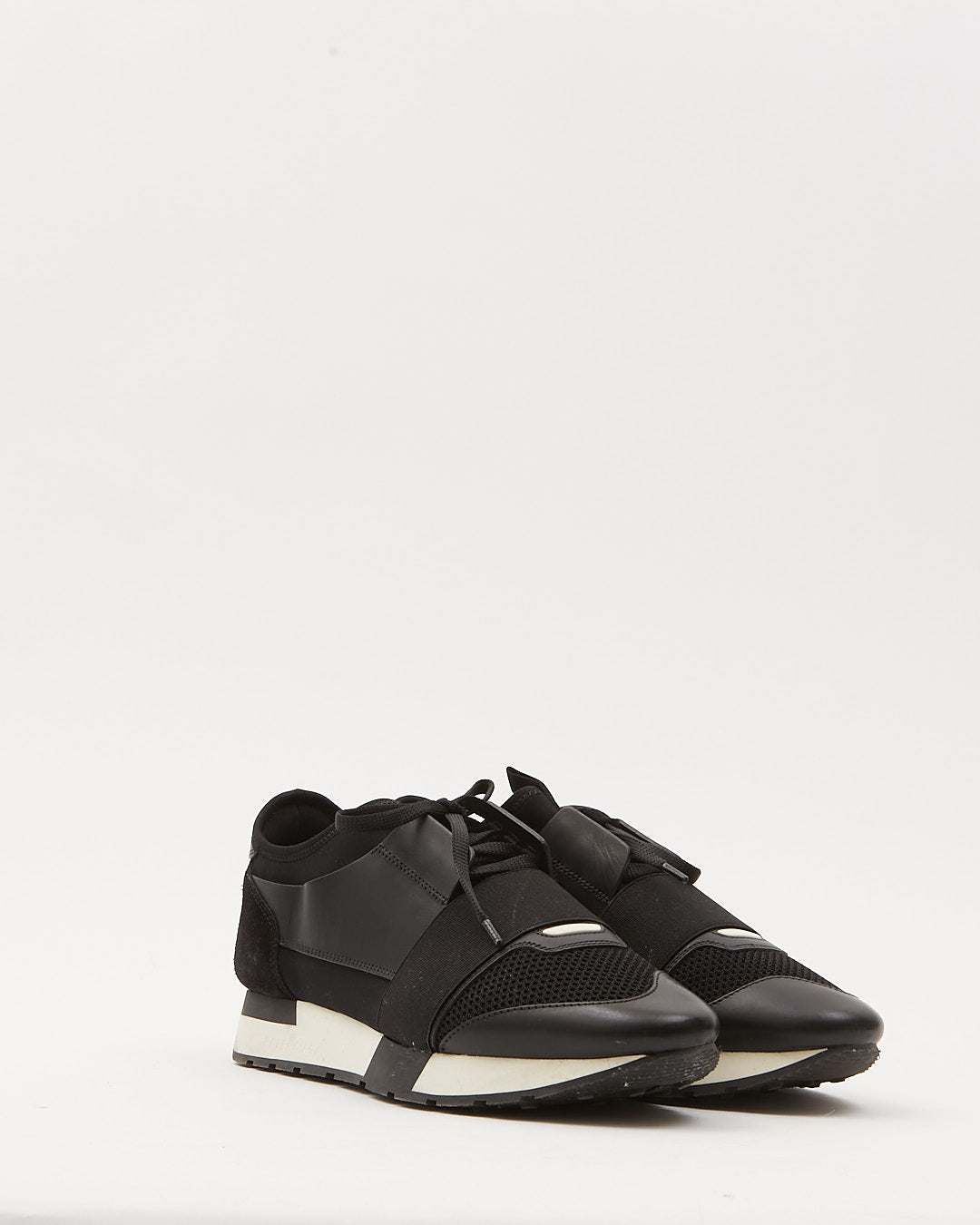 Balenciaga Black Suede & Leather Race Runner Athlethic Sneaker - 39