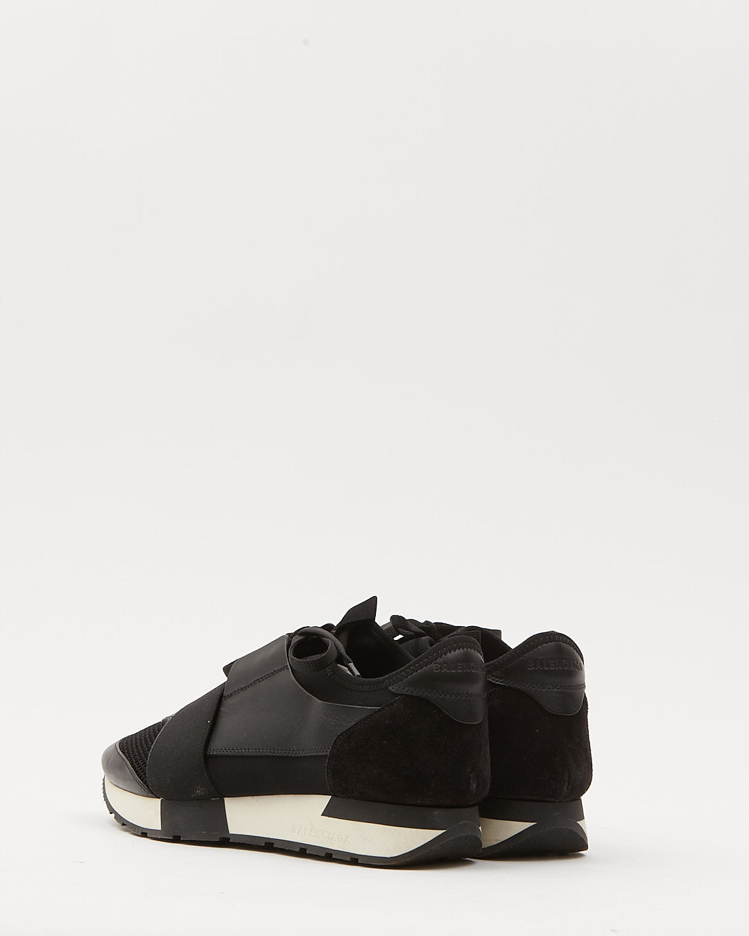 Balenciaga Black Suede & Leather Race Runner Athlethic Sneaker - 39