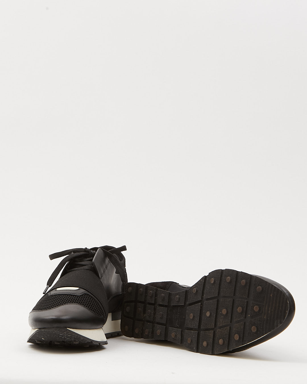 Balenciaga Black Suede & Leather Race Runner Athlethic Sneaker - 39