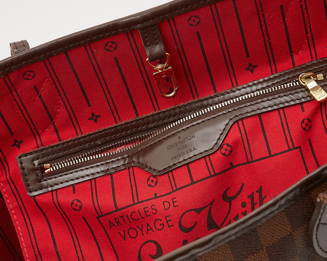 Louis Vuitton Damier Ebene Canvas Neverfull MM Tote Bag