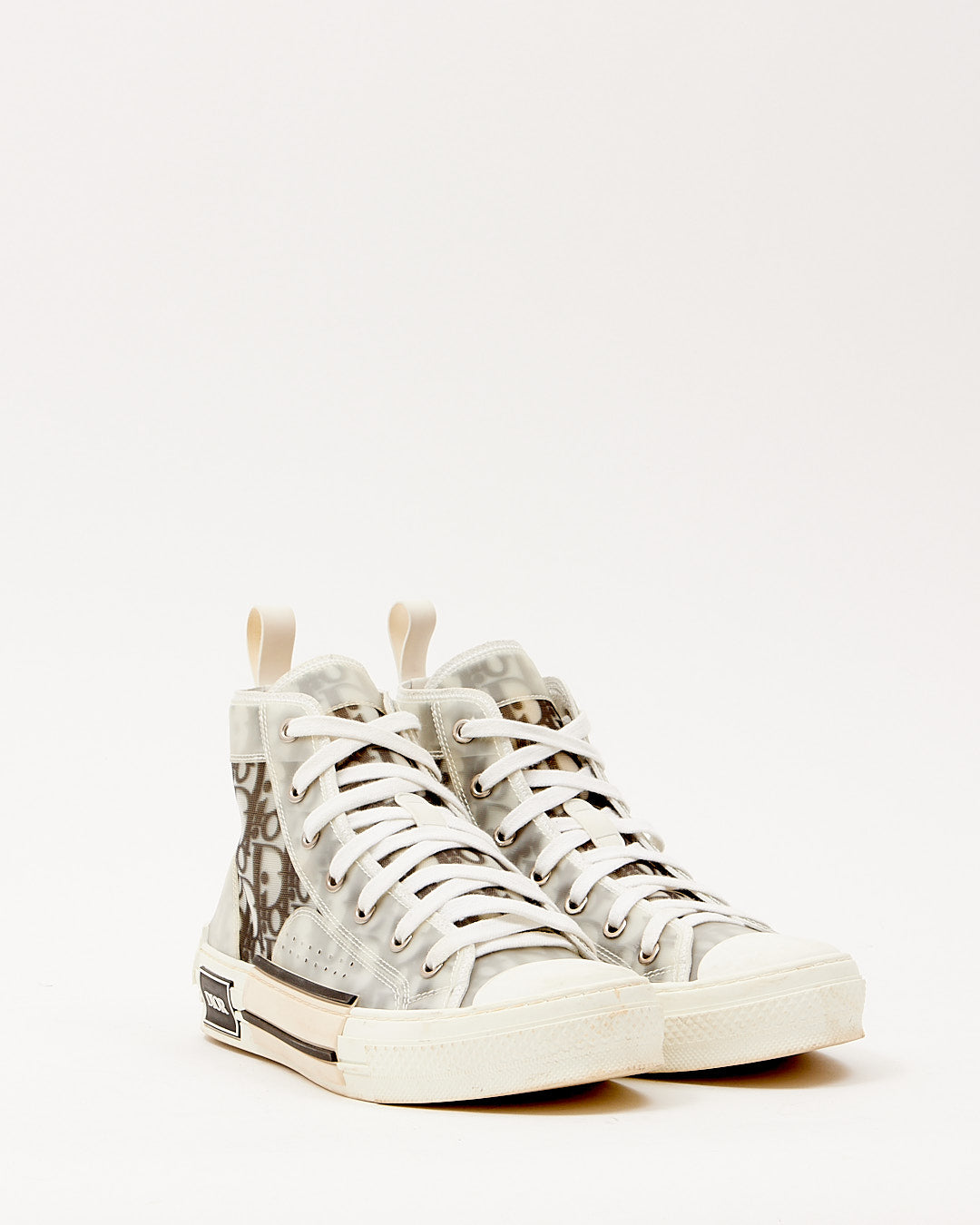 Dior White/Black B23 Logo High Top Sneakers - 8