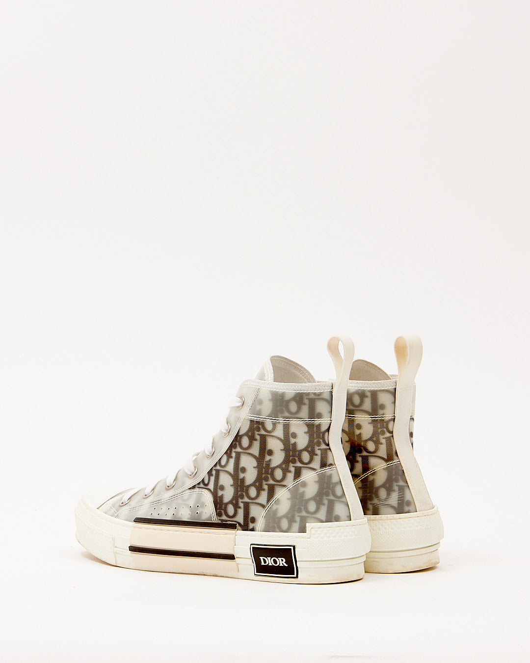 Dior White/Black B23 Logo High Top Sneakers - 8