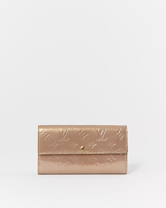 Louis Vuitton Gold Metallic Vernis Monogram Sarah Wallet