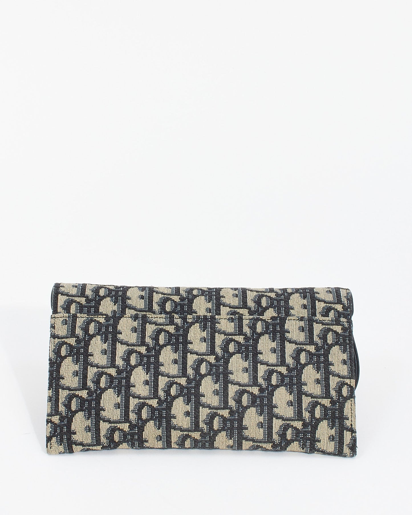 Dior Blue Oblique Canvas Long Saddle Wallet with Chain