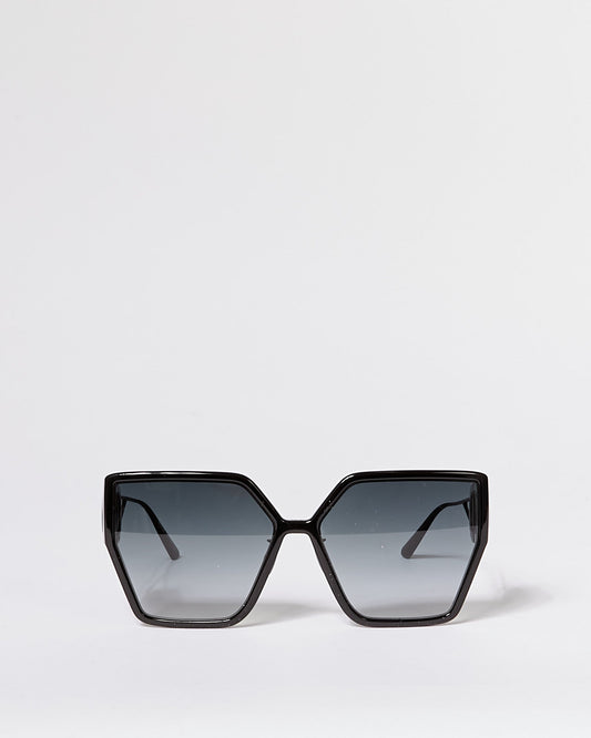 Dior Black CD Logo 30 Montaigne Square Oversized Sunglasses