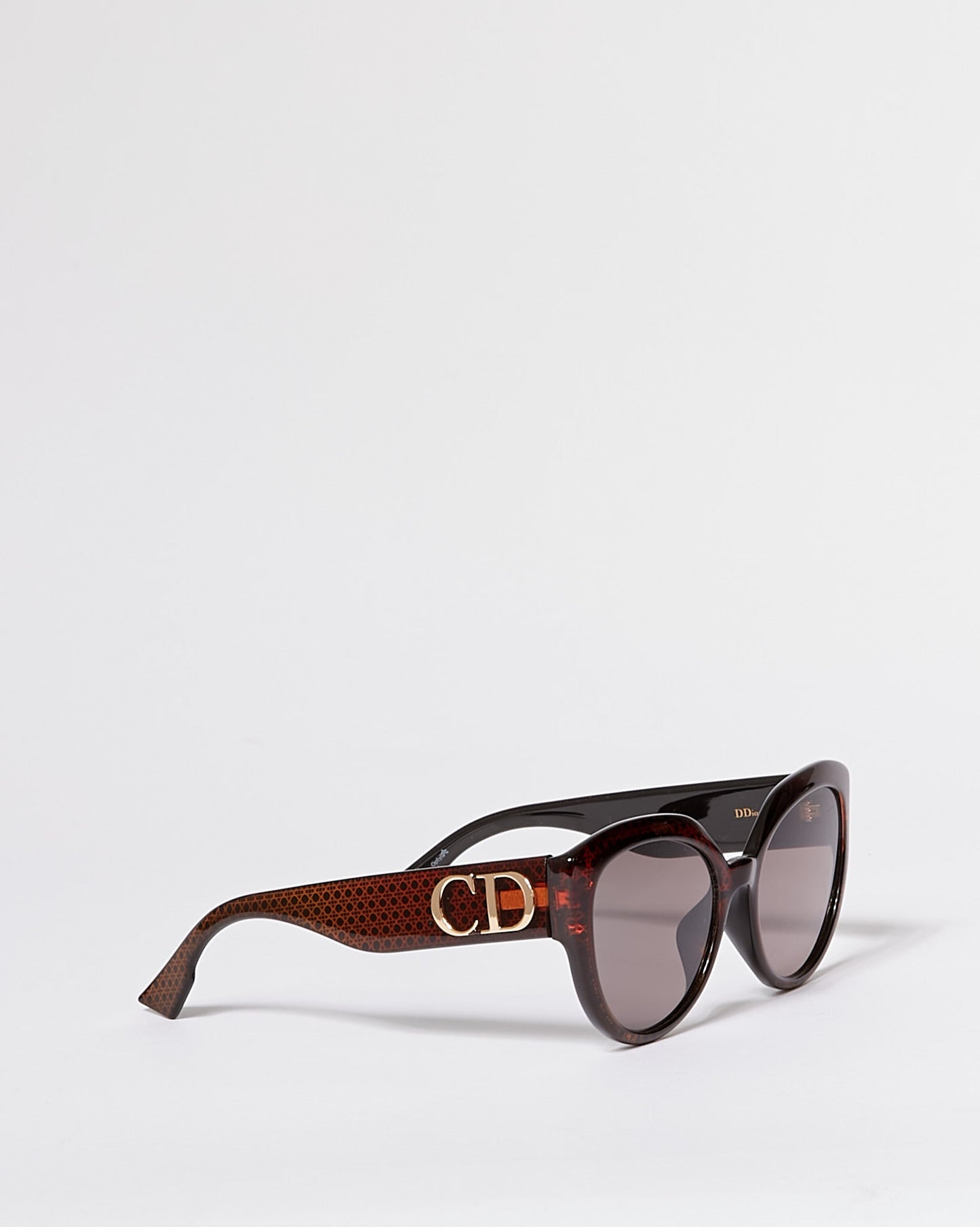 Dior Brown Cannage Cat Eye DDiorF Sunglasses