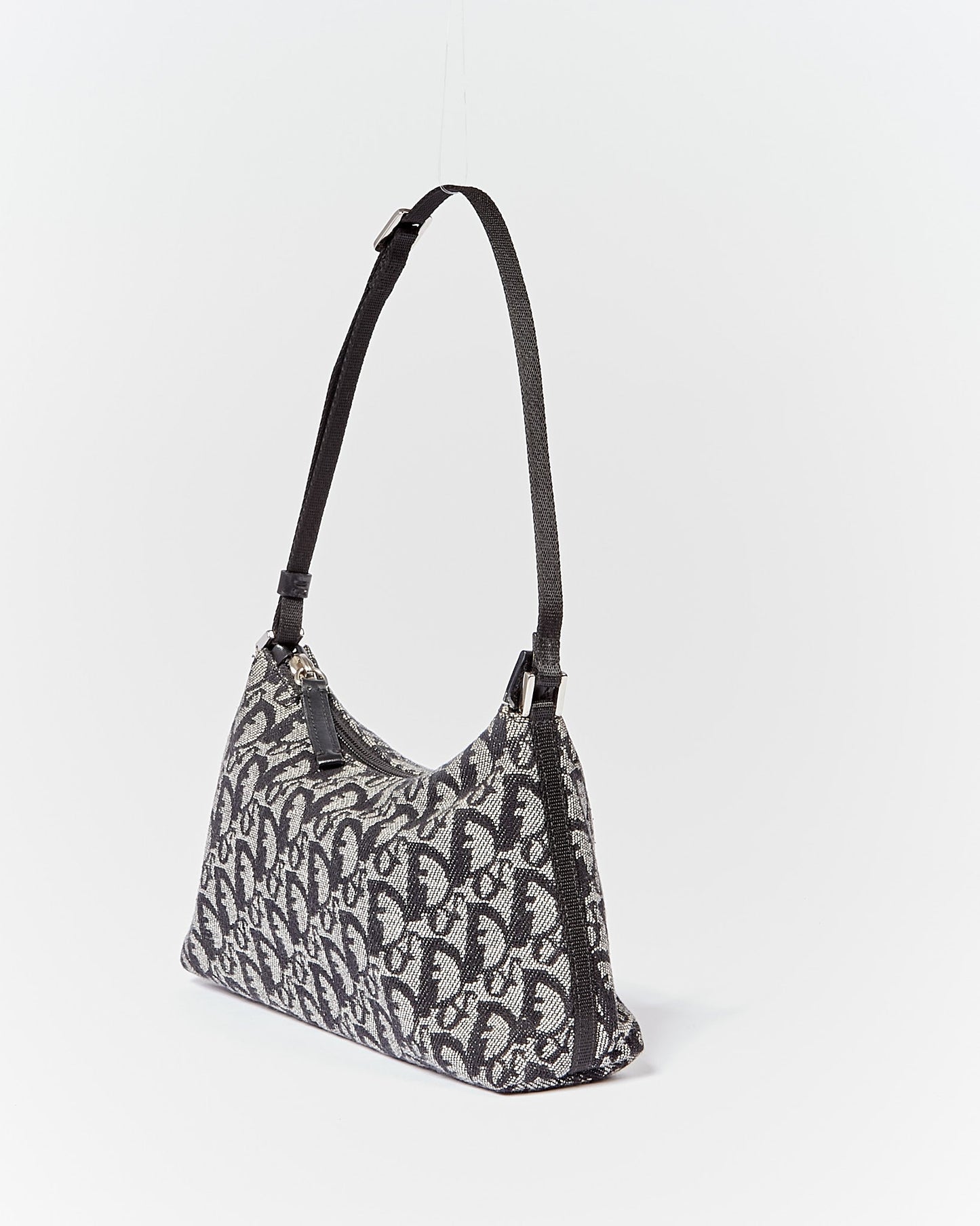 Dior Oblique Vintage Black Canvas Shoulder Bag