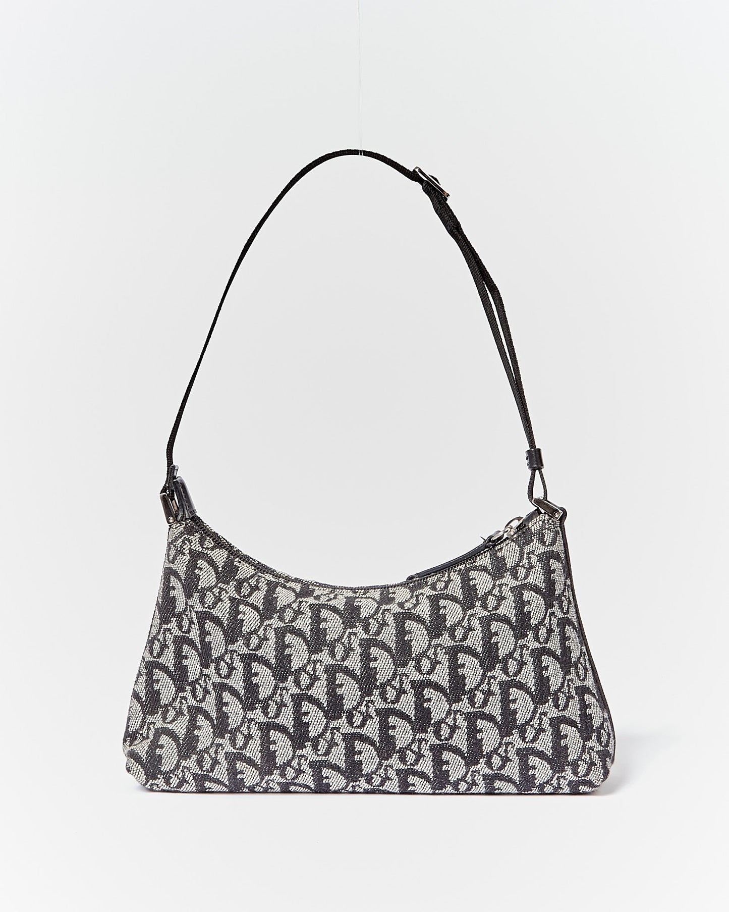 Dior Oblique Vintage Black Canvas Shoulder Bag