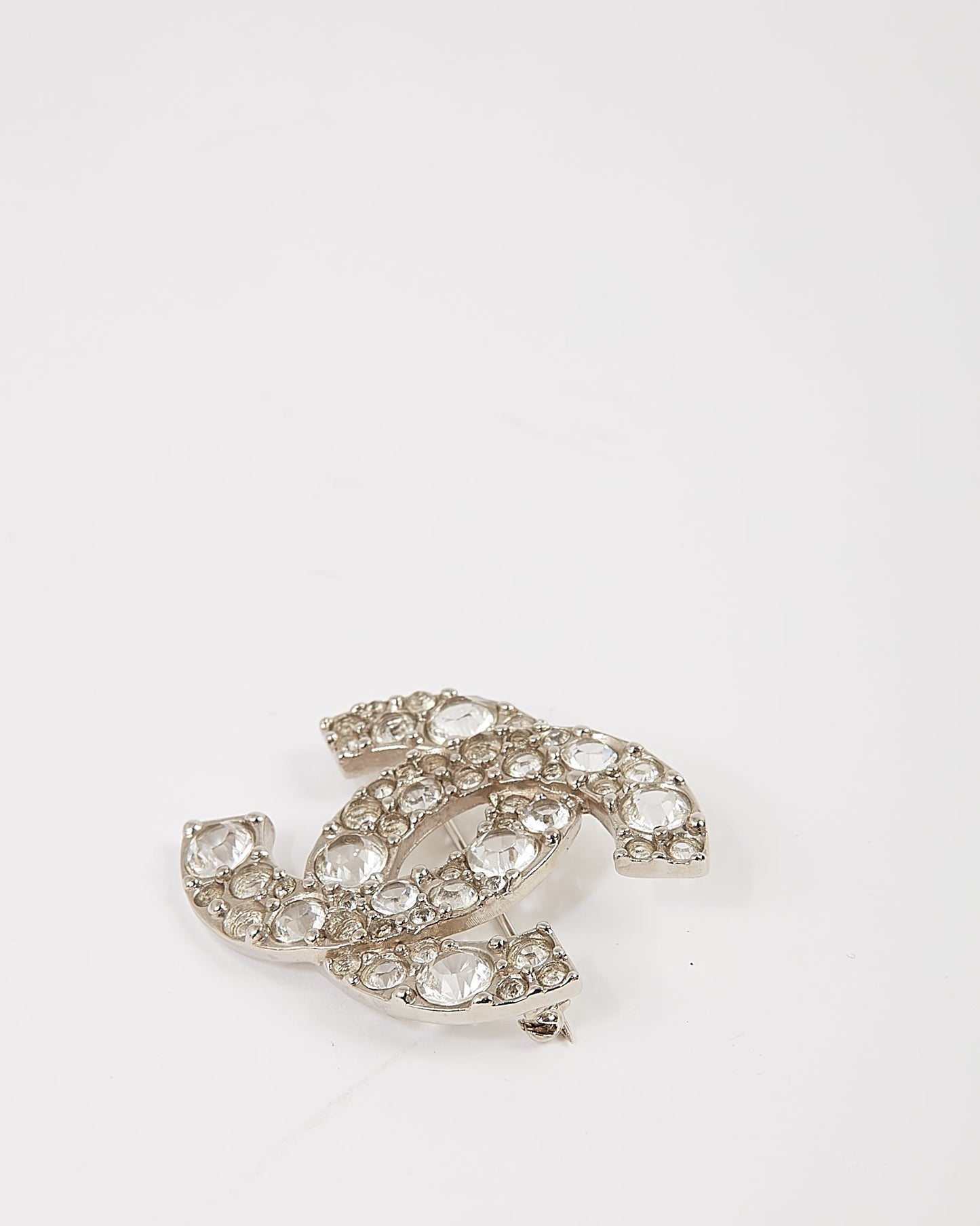 Chanel Crystal Detail CC Interlocking Logo Brooch