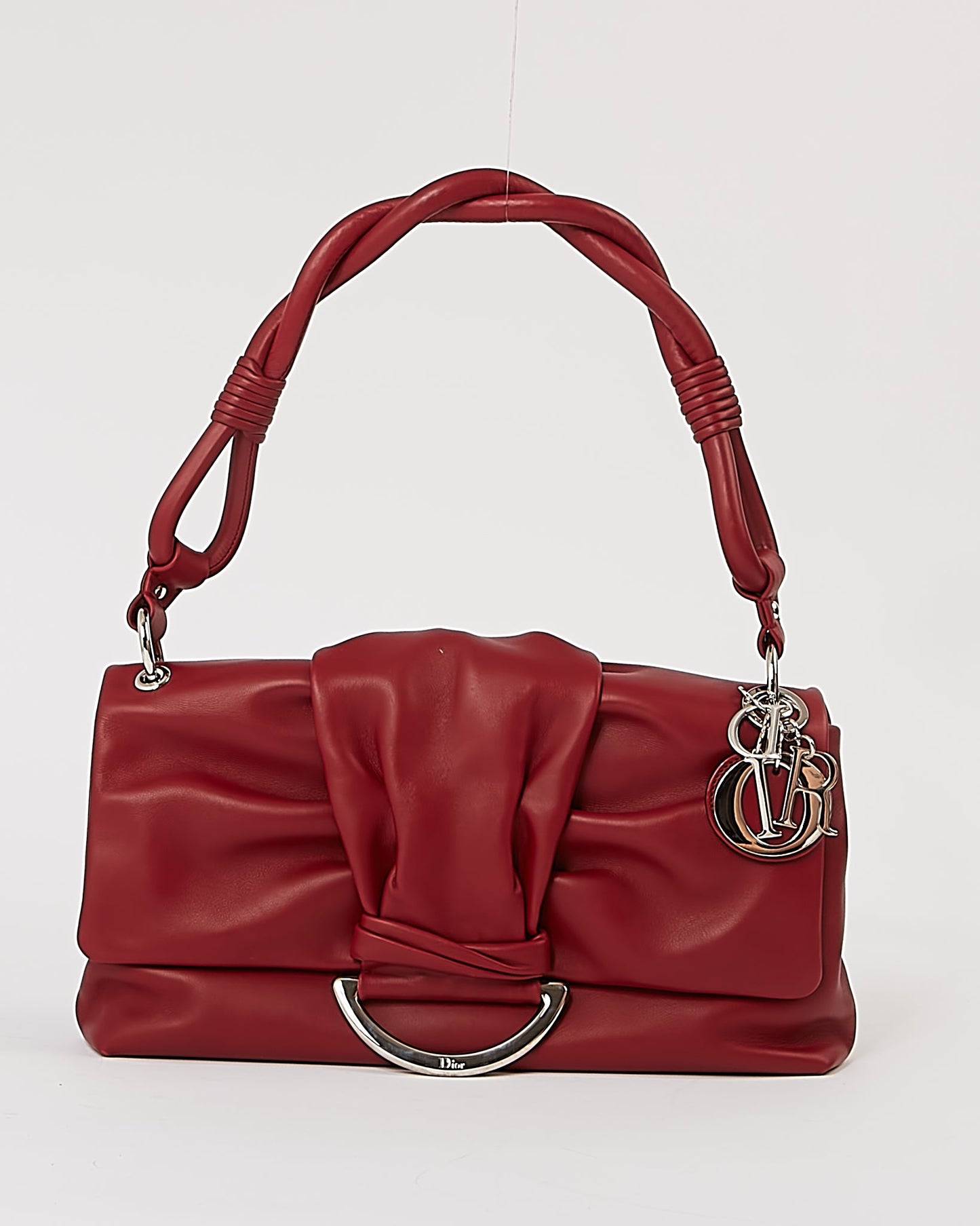 Dior Red Smooth Leather Demi Lune Shoulder Bag
