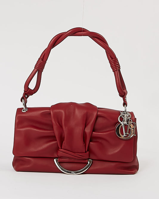 Dior Red Smooth Leather Demi Lune Shoulder Bag