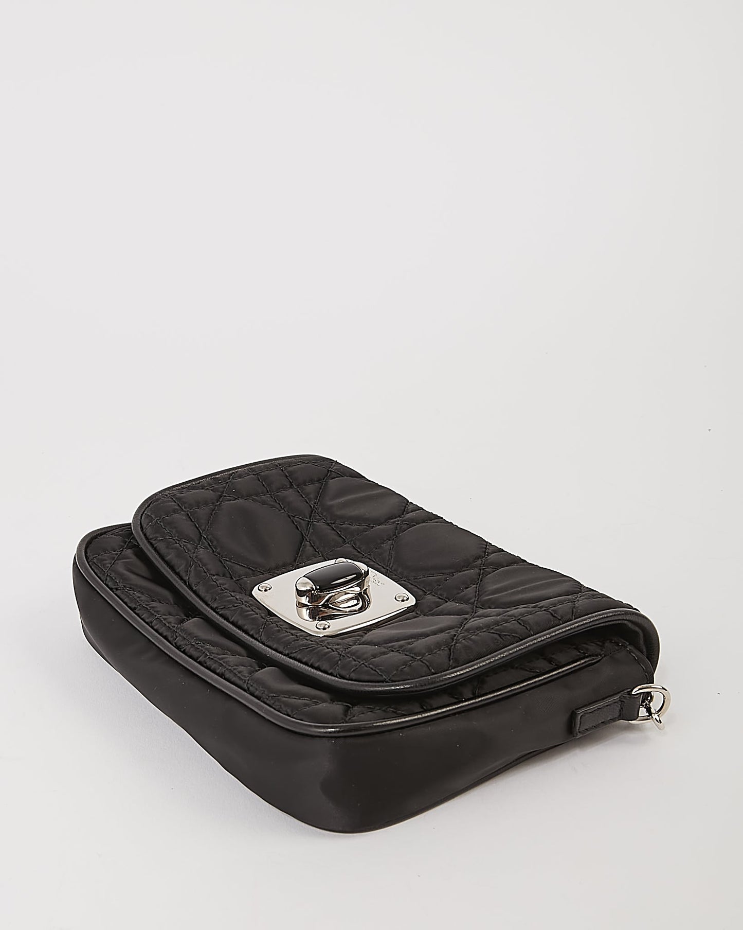Dior Black Satin Cannage Crossbody Bag