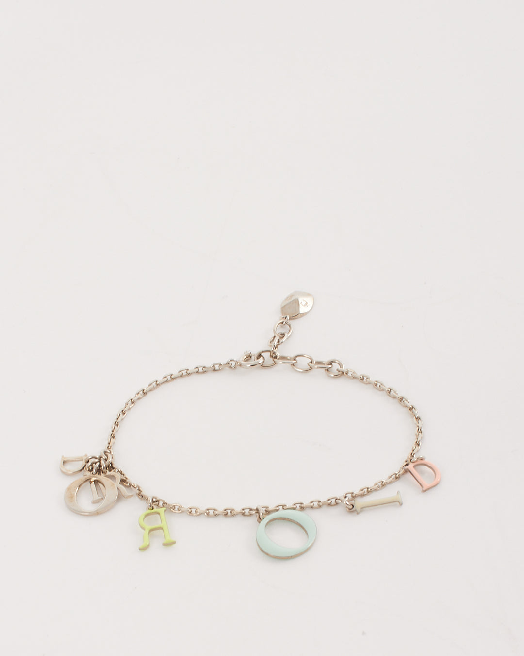 Dior Silver Multi Logo Chain Charm Bracelet