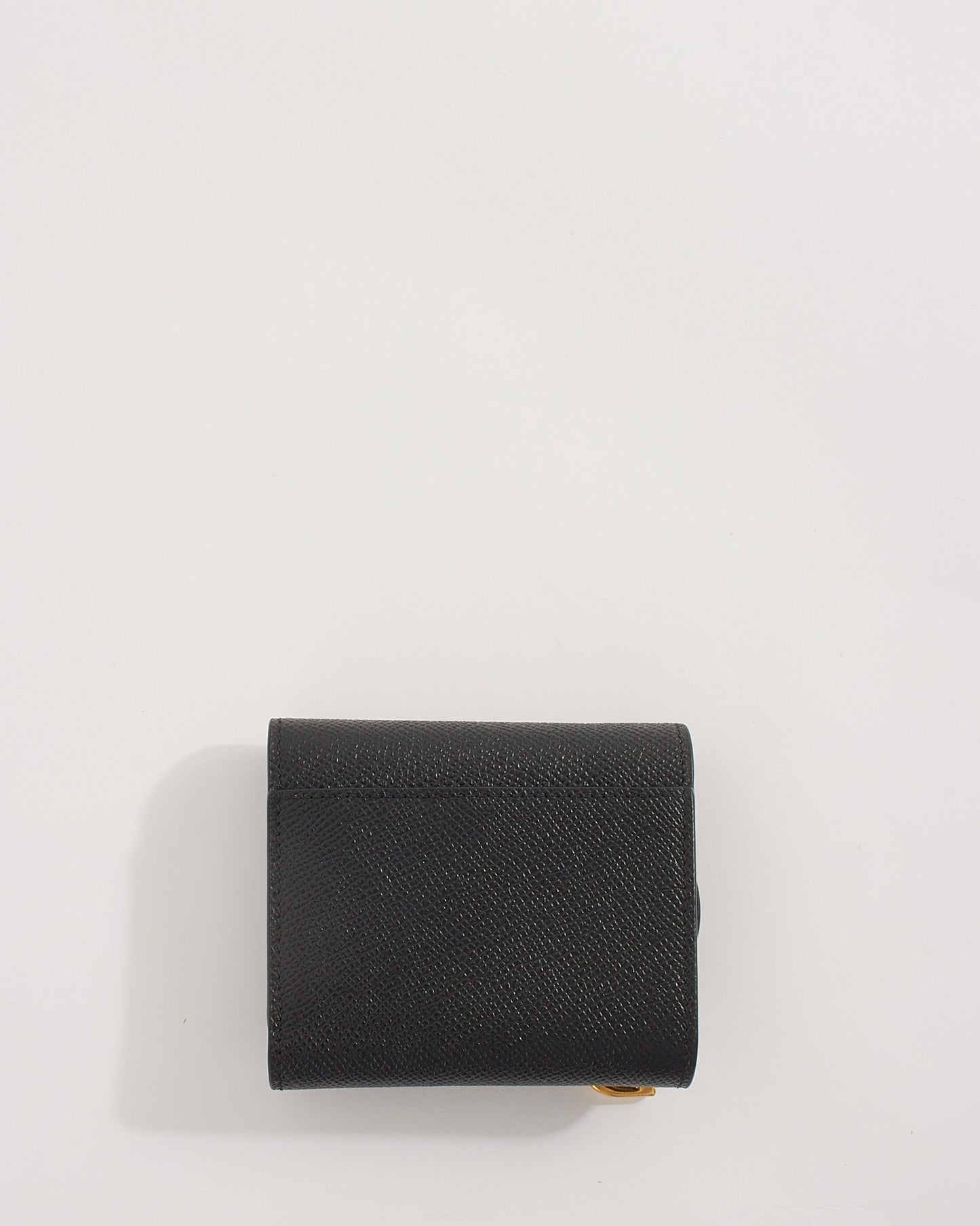 Dior Black Grained Calfskin Leather Saddle Lotus Wallet