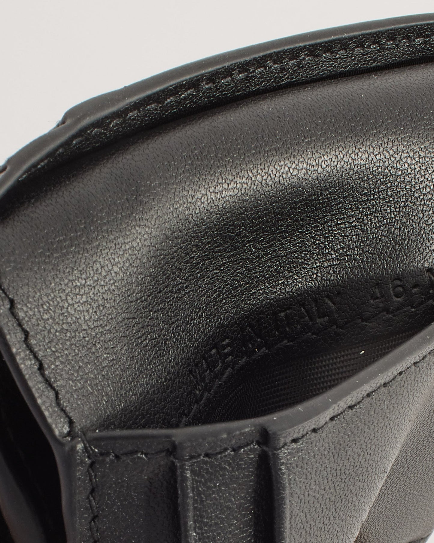 Dior Black Grained Calfskin Leather Saddle Lotus Wallet