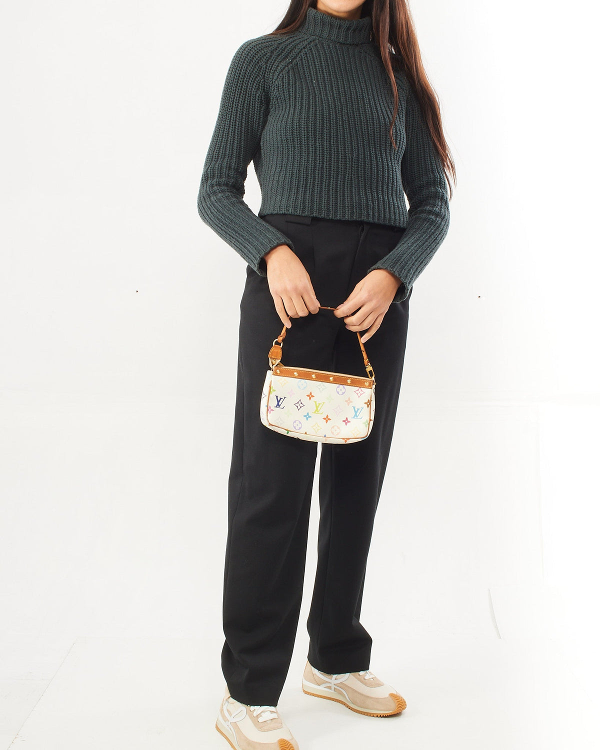 Louis Vuitton White Monogram Multicolore Canvas Pochette Accessoires