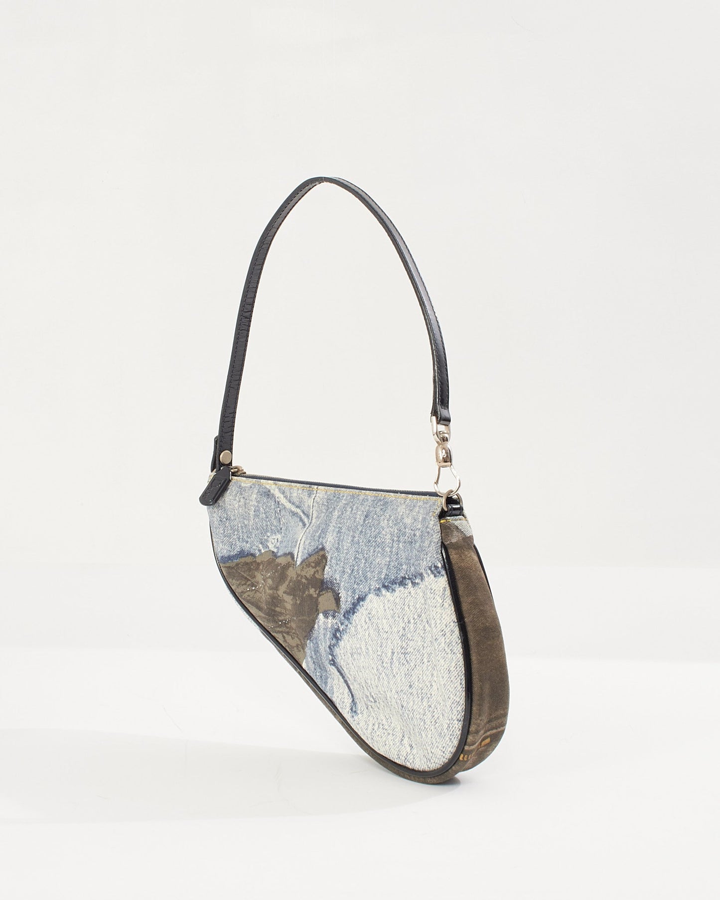 Dior Vintage Blue Denim Mini Saddle Bag Pochette