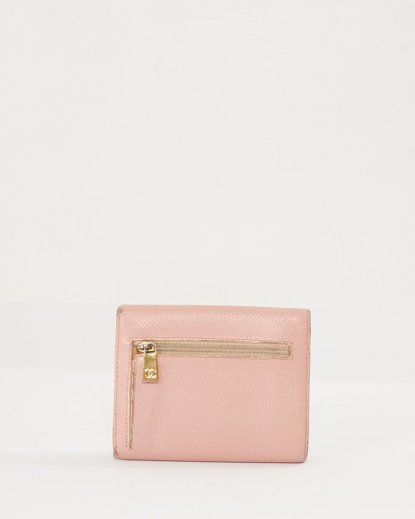 Chanel Pink Caviar Timeless CC Compact Wallet