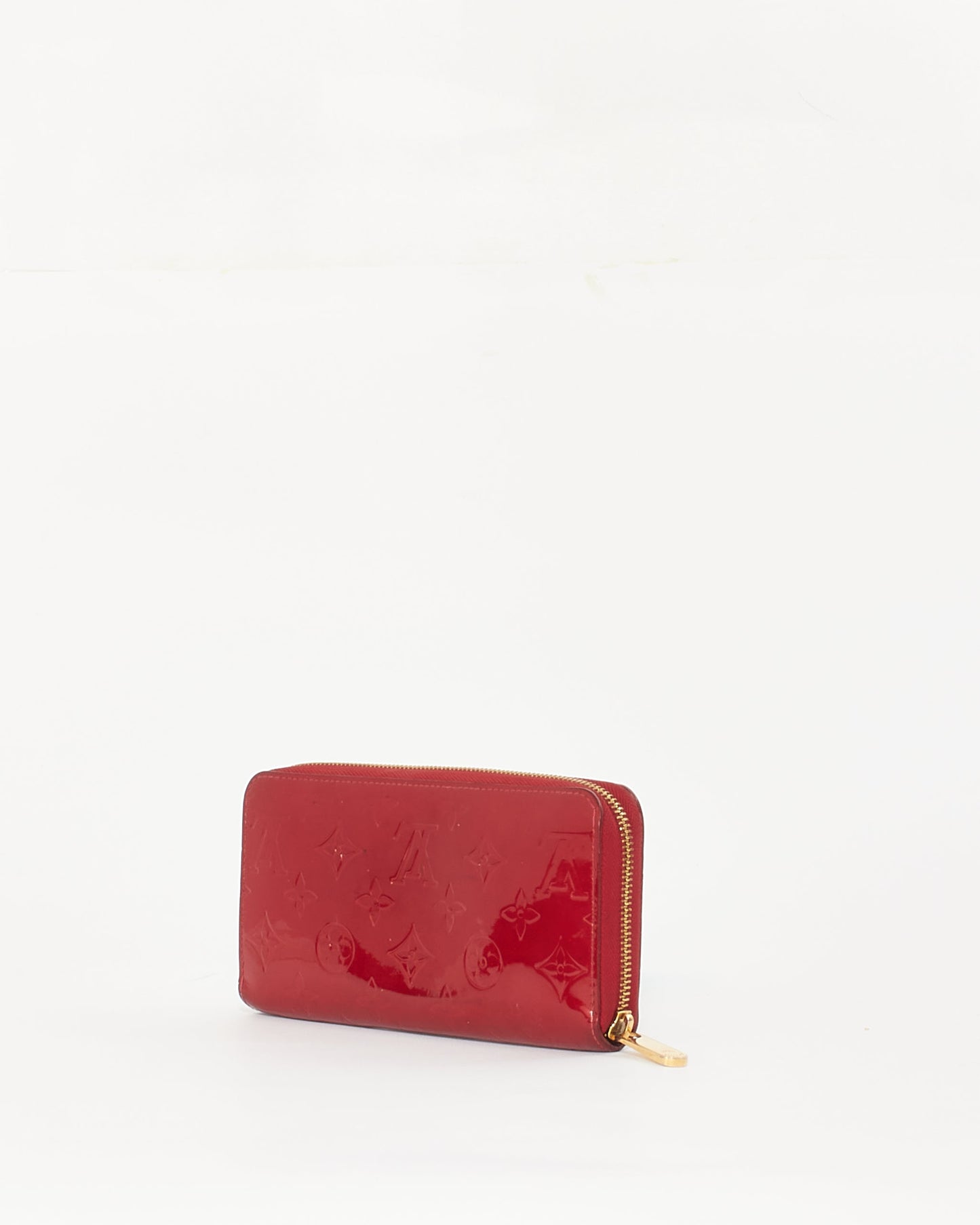 Louis Vuitton Red Monogram Vernis Leather Zippy Wallet