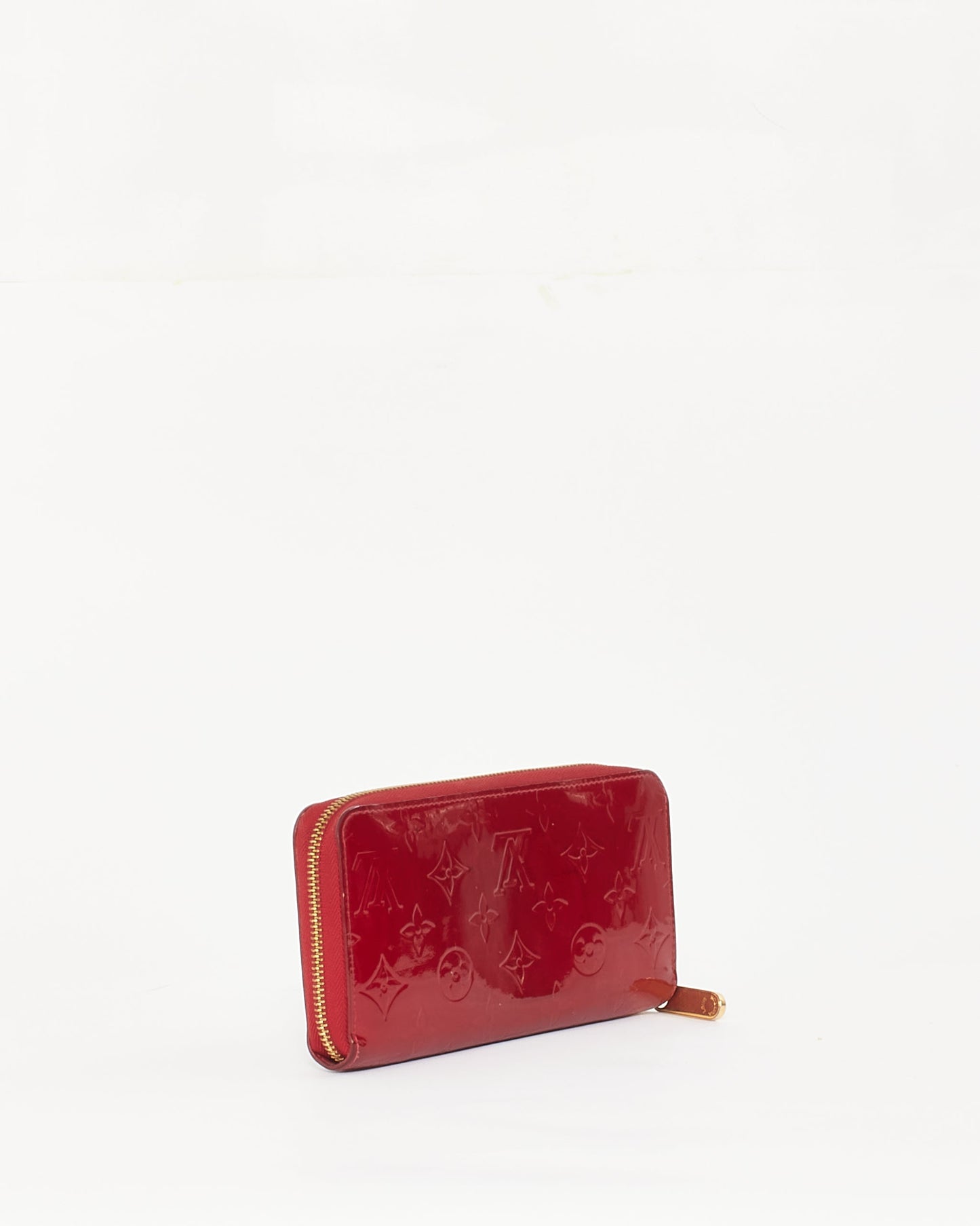 Louis Vuitton Red Monogram Vernis Leather Zippy Wallet
