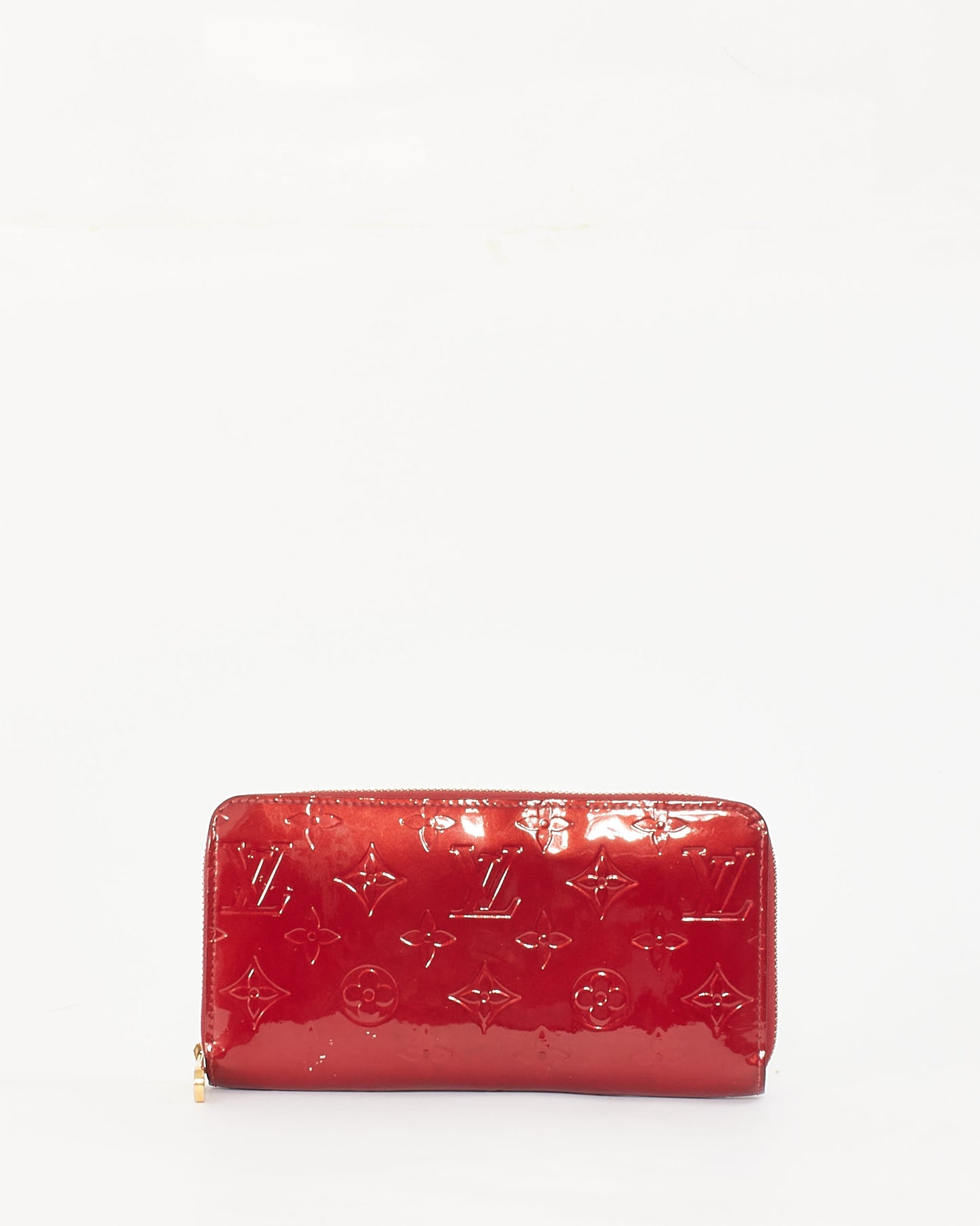 Louis Vuitton Red Monogram Vernis Leather Zippy Wallet