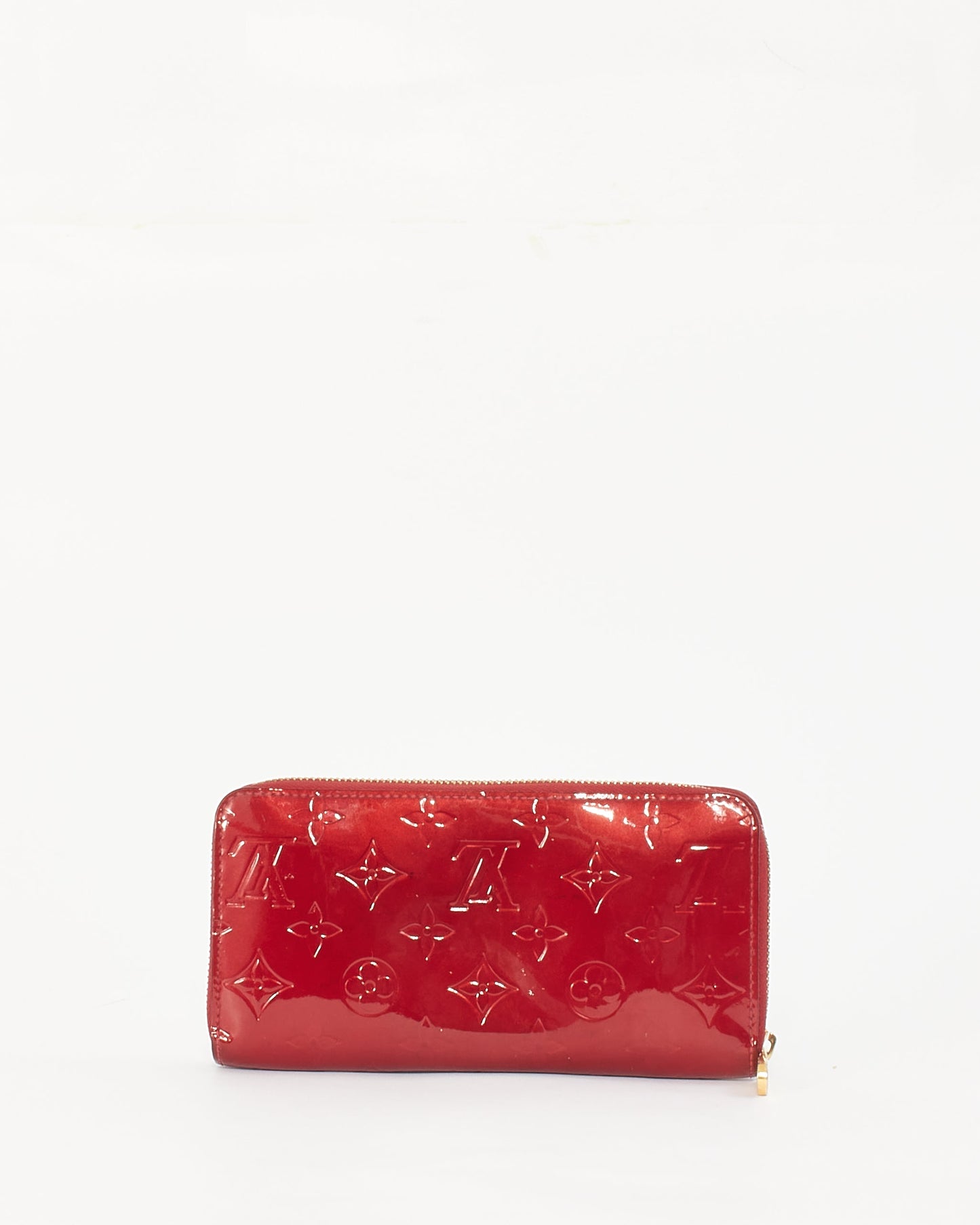Louis Vuitton Red Monogram Vernis Leather Zippy Wallet