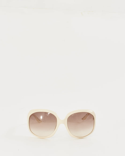 Dior White Glossy Oversize N5A02 Sunglasses