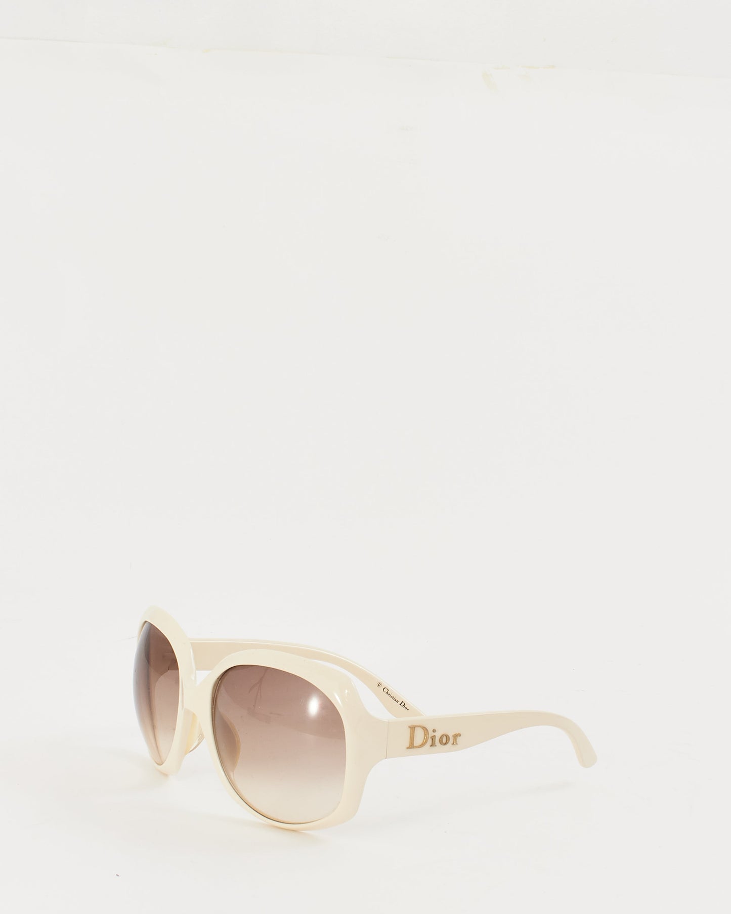 Dior White Glossy Oversize N5A02 Sunglasses