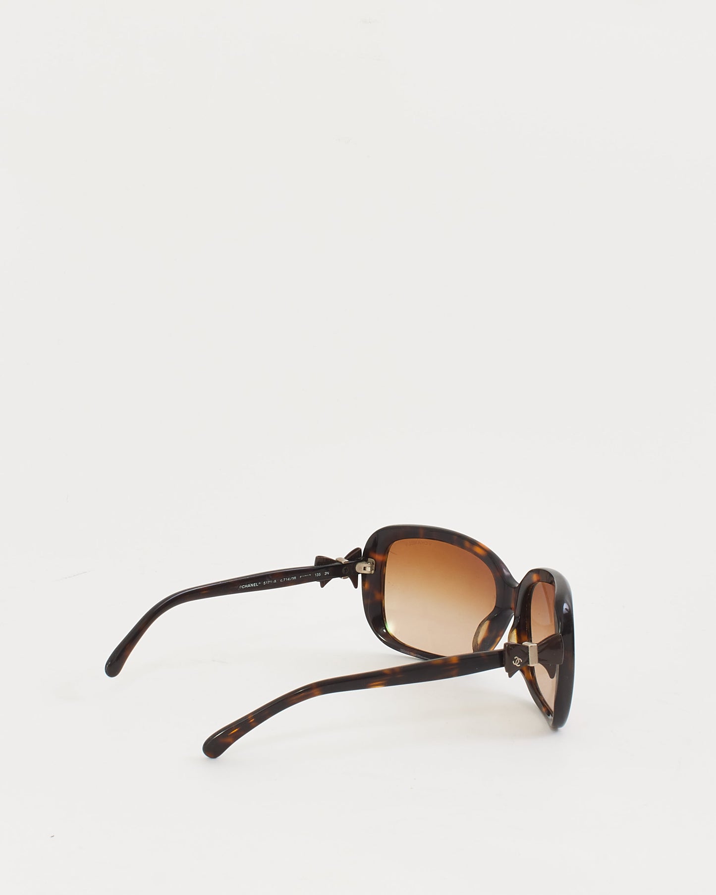 Chanel Brown Tortoise 5171 Ribbon Bow Oversized Sunglasses