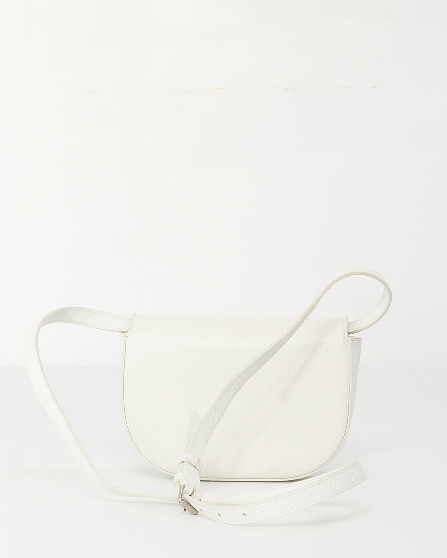 Balenciaga White Leather XS Logo Ville Day Crossbody Bag