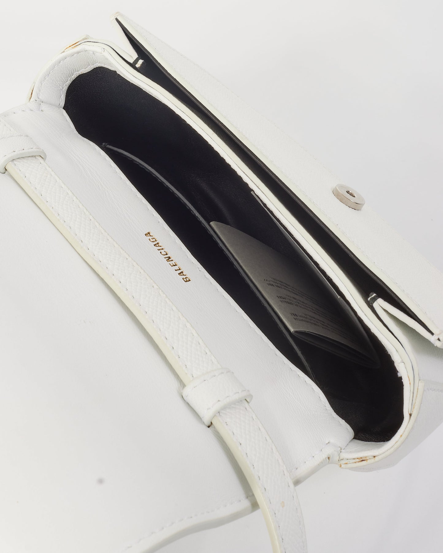 Balenciaga White Leather XS Logo Ville Day Crossbody Bag