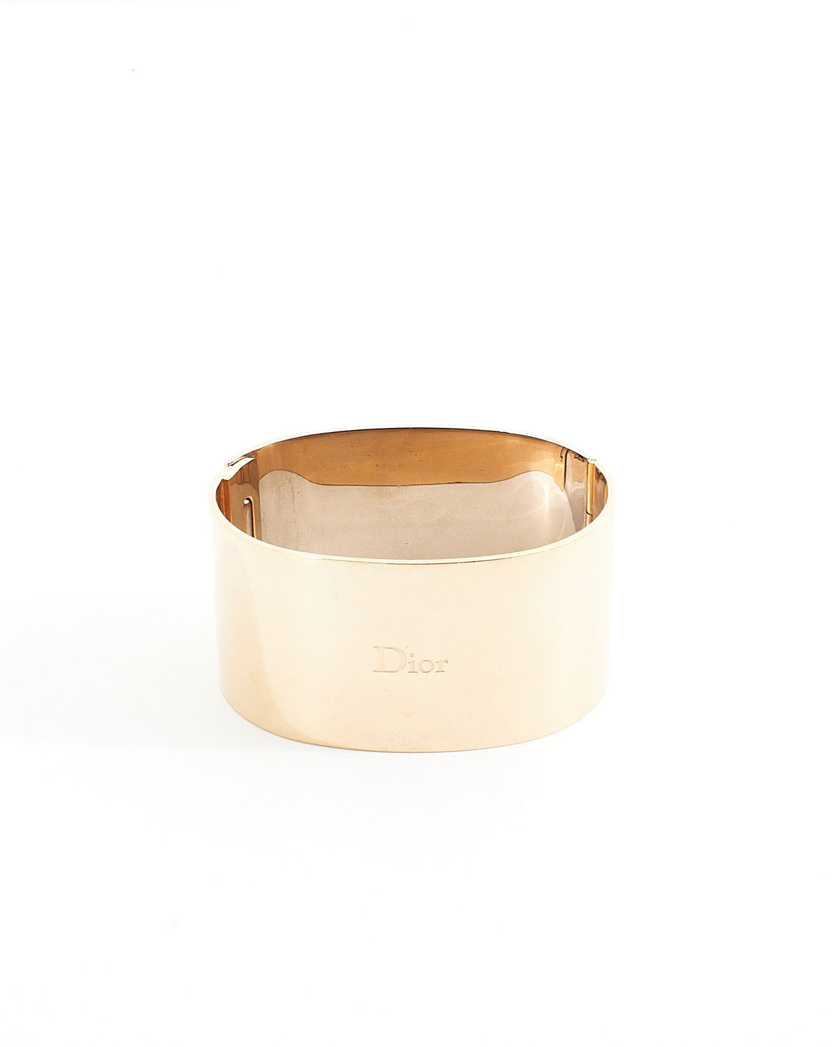 Dior Gold Logo Wide Bangle Bracelet