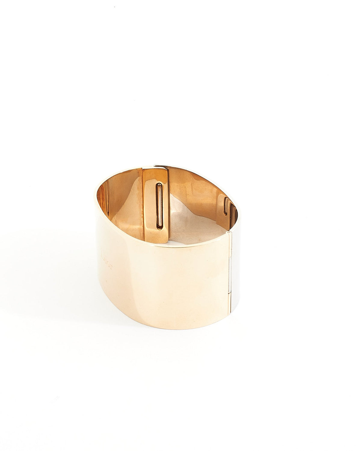 Dior Gold Logo Wide Bangle Bracelet